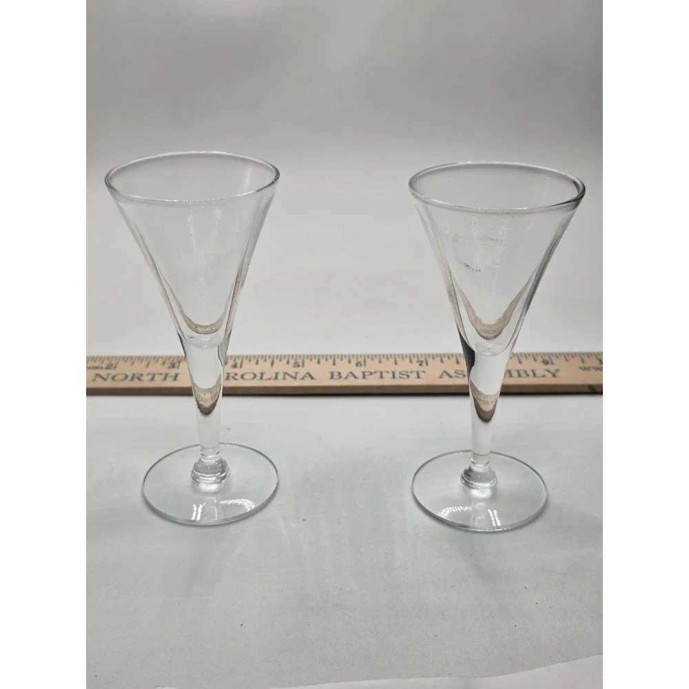 Minature Glass Vintage Set of 2 4.5
